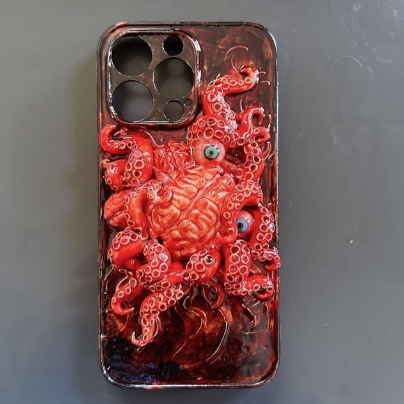 Handmade Collection Cthulhu Monsters Bloody Brain &Eyeball Creepy 3D Phone Case
